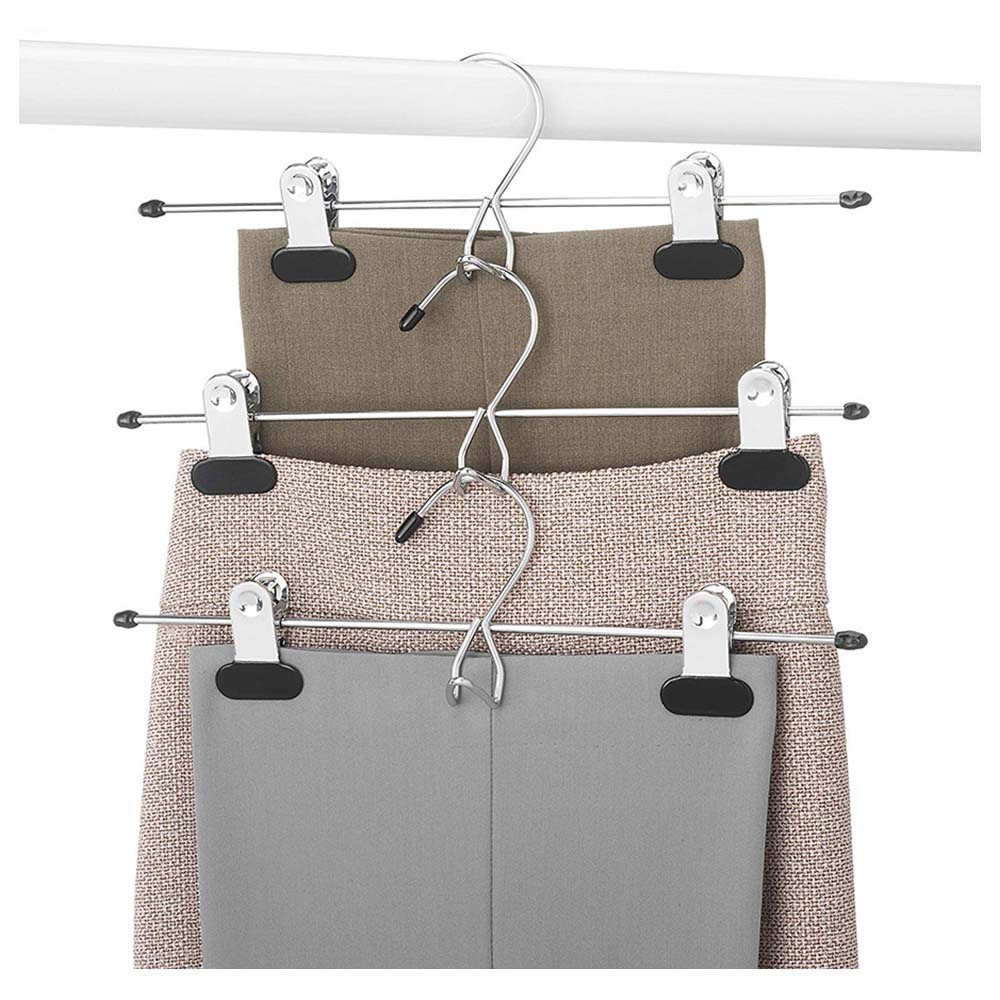 Whitmor - Deluxe Add On Skirt and Slack Hanger - Silver