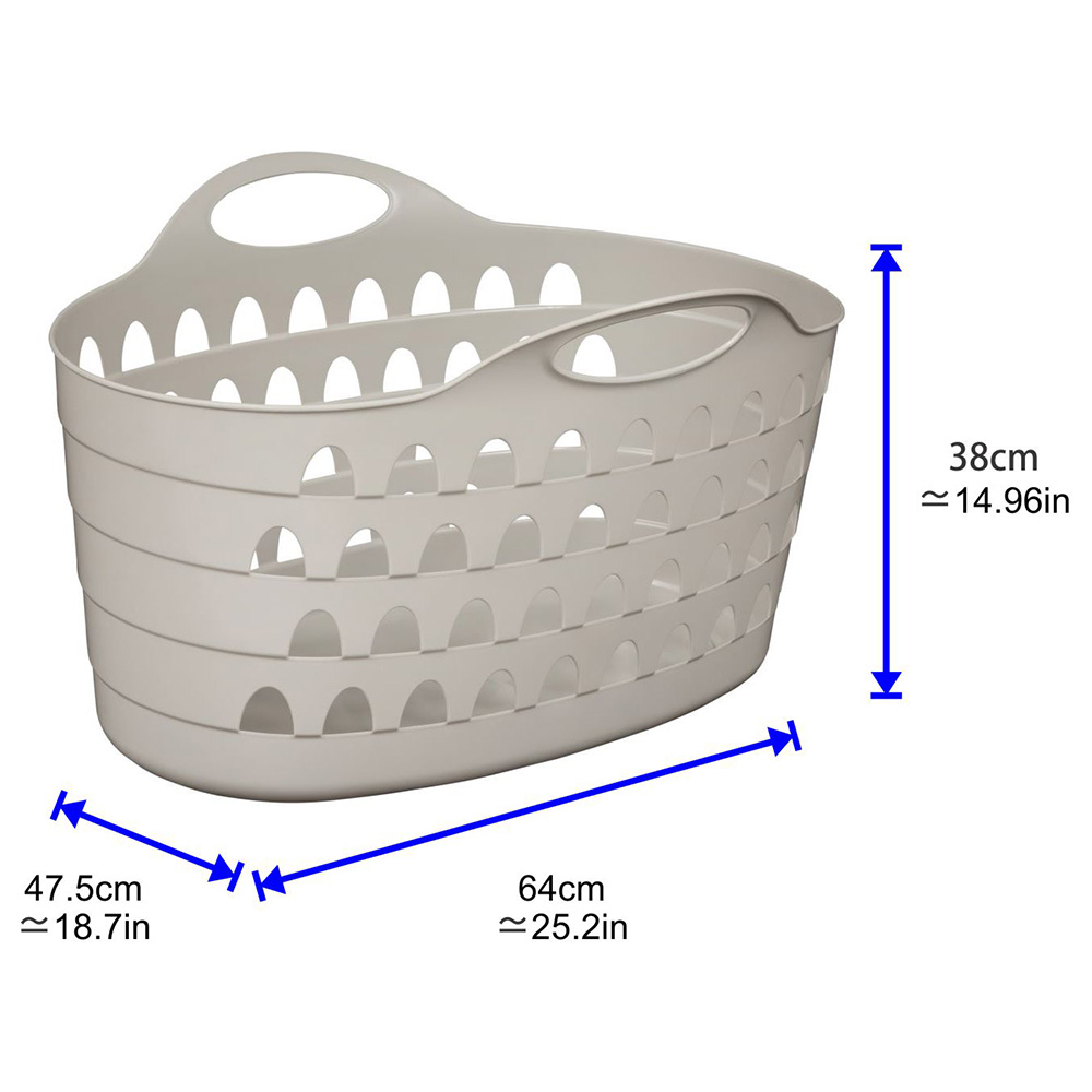 Strata - Flexi Laundry Basket Large Durable Storage Bin - Cool Grey