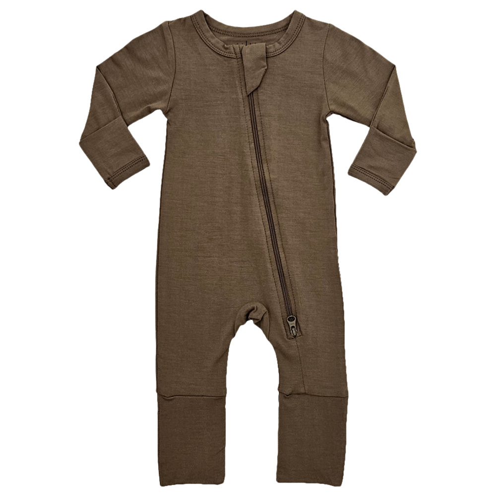 Issy & Lilo - Smart Bamboo Zipper Romper - Olive Green