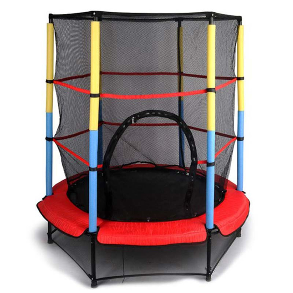 Buddiez 4.5ft Kids Trampoline with Safety Enclosure Net - Red 55-Inch