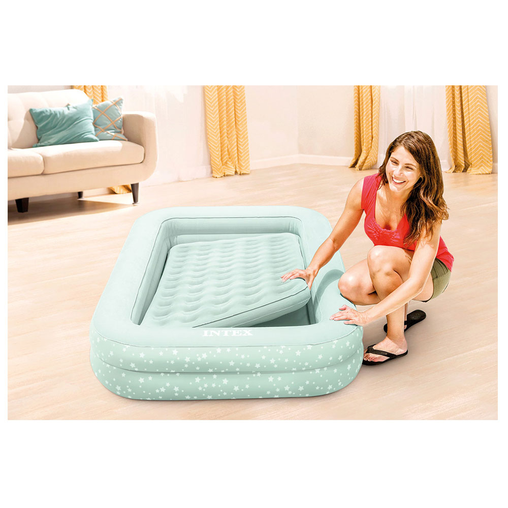 انتكس- سرير تنقل للأطفال مع منفاخ يدوي- نجوم