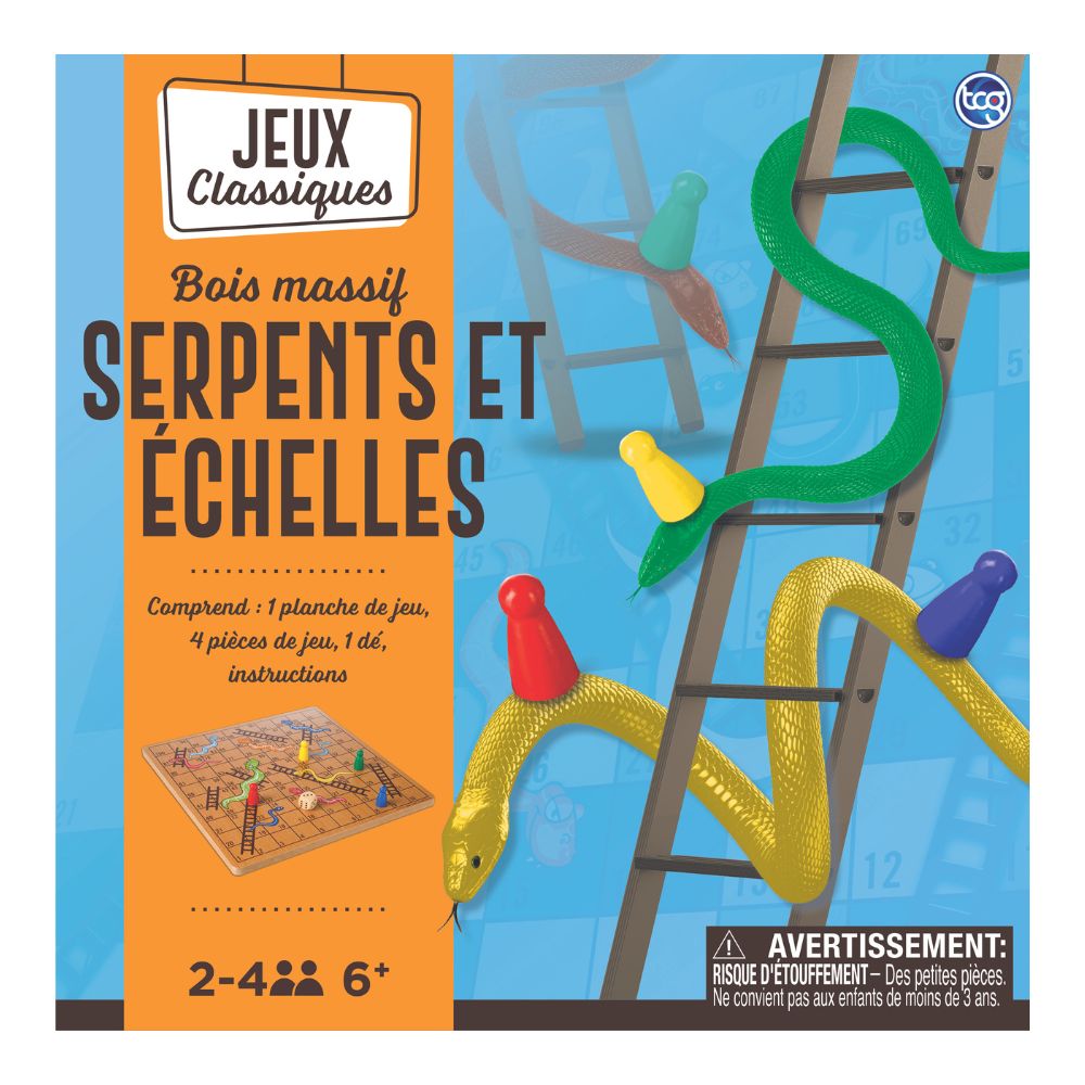 TCG - Premium Wooden Snakes & Ladders Board Game