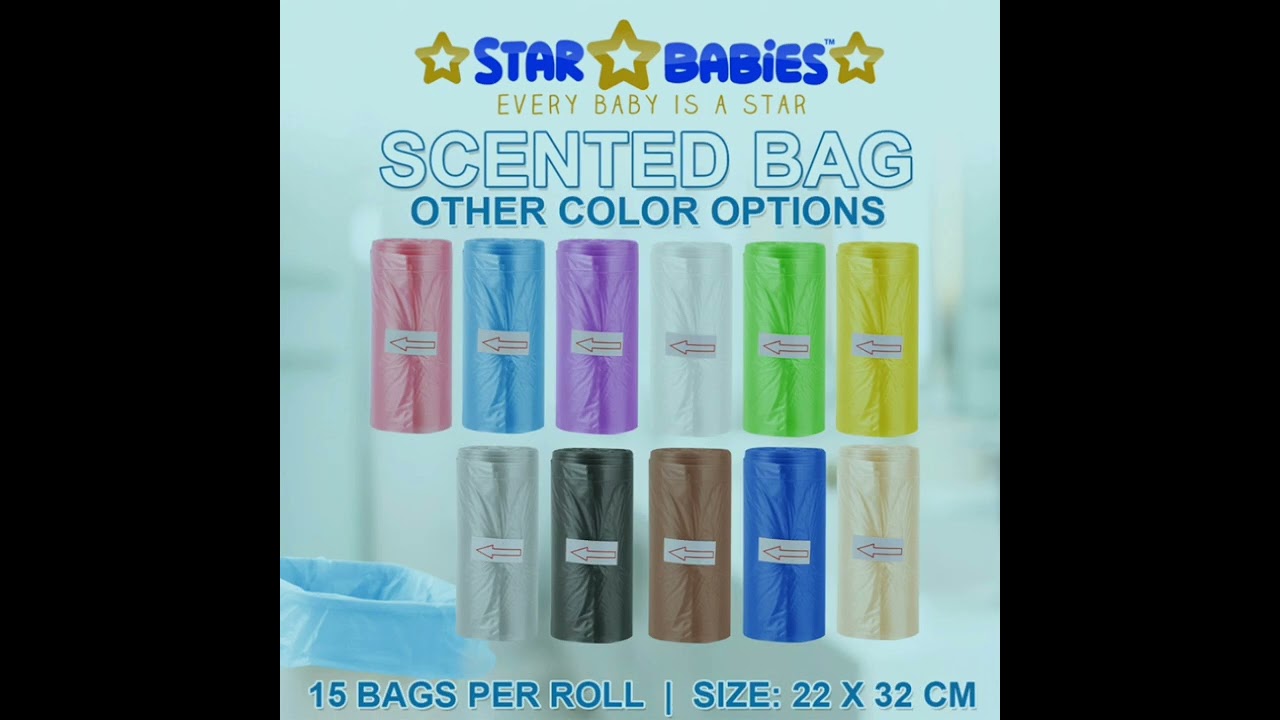 Star Babies Scented Nappy Bag Pack of 20/300 Bags - White