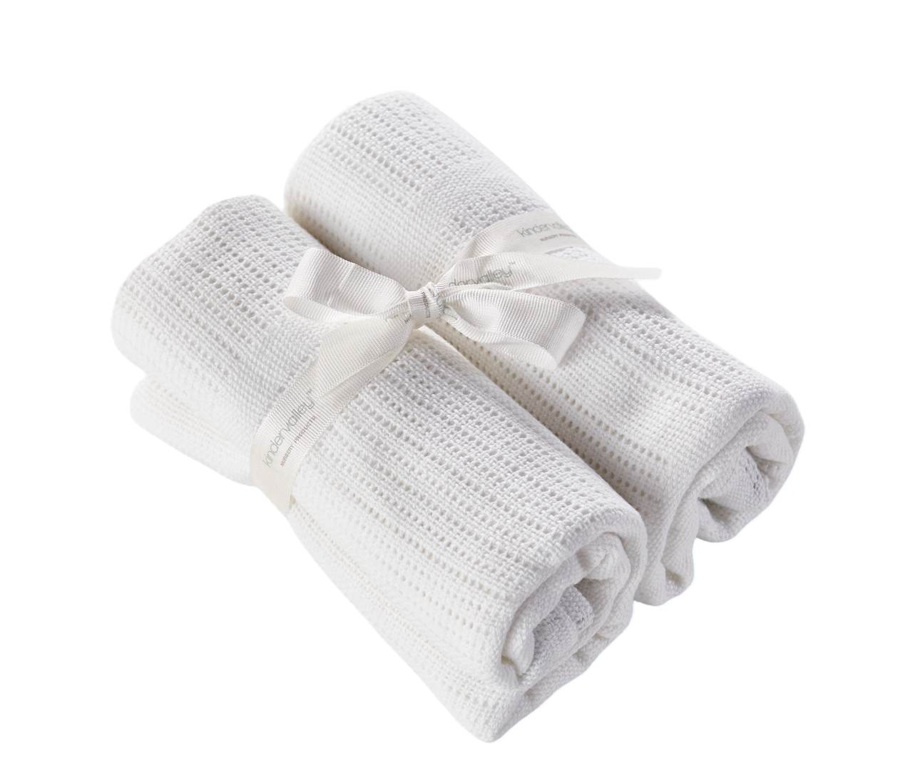 Kinder Valley - Cotton Cellular Blanket - White - Pack of 2