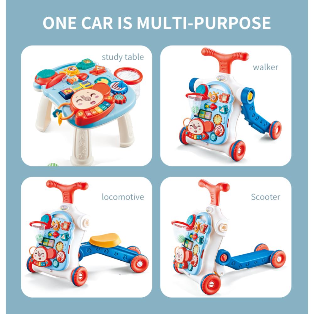 Little Angel - Learning Baby Walker with Ride-On & Push Walker 5-in-1 - Blue