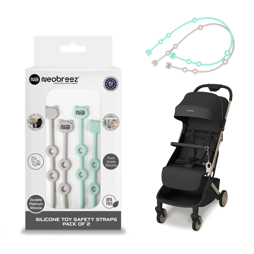 Neobreez - Silicone Strap For Pacifiers, Toys, Teethers & Bottles - Pack of 2