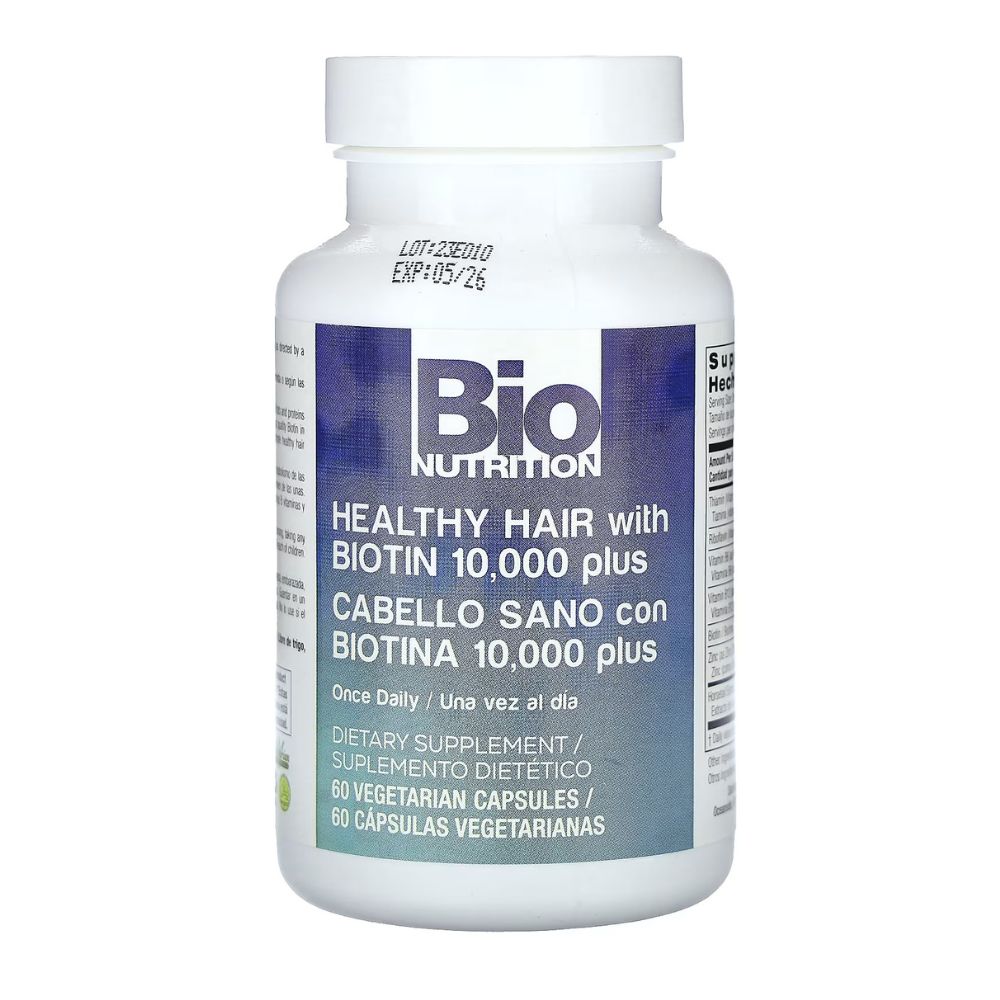 Bio Nutrition - Healthy Hair with Biotin 10000 Plus 60 Capsules
