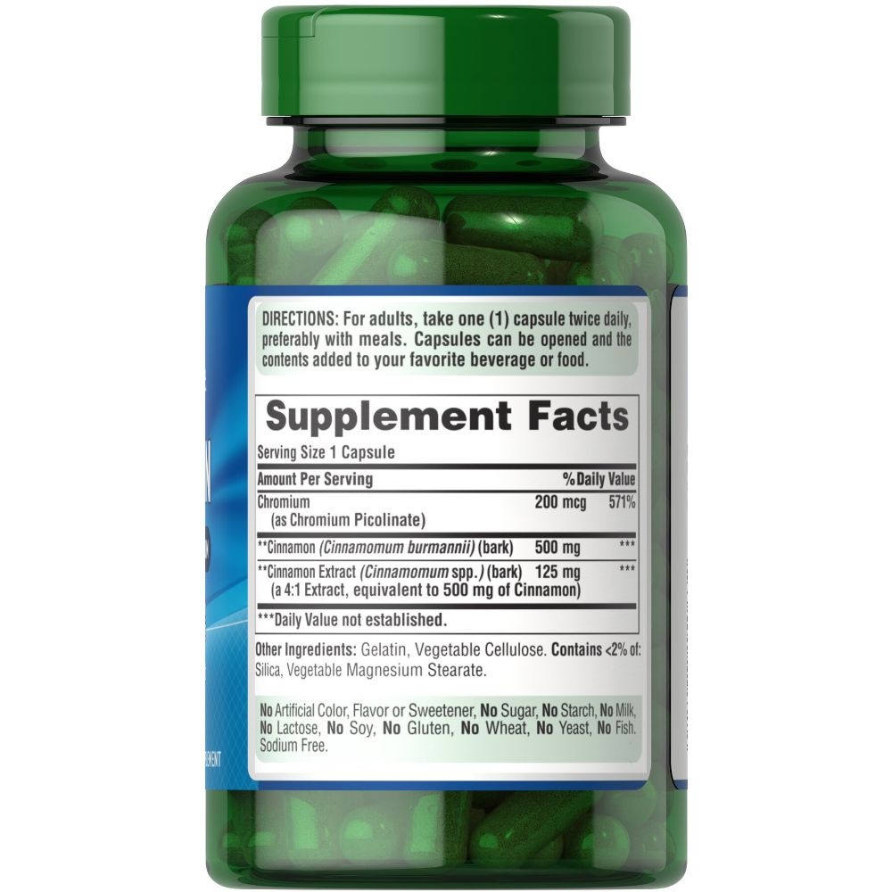 Puritan Pride - Cinnamon Complex with High Potency Chromium - 60 Capsules