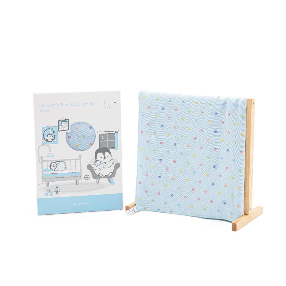 Iflin Baby - My Comfy Bamboo Swaddle - Playful Blue