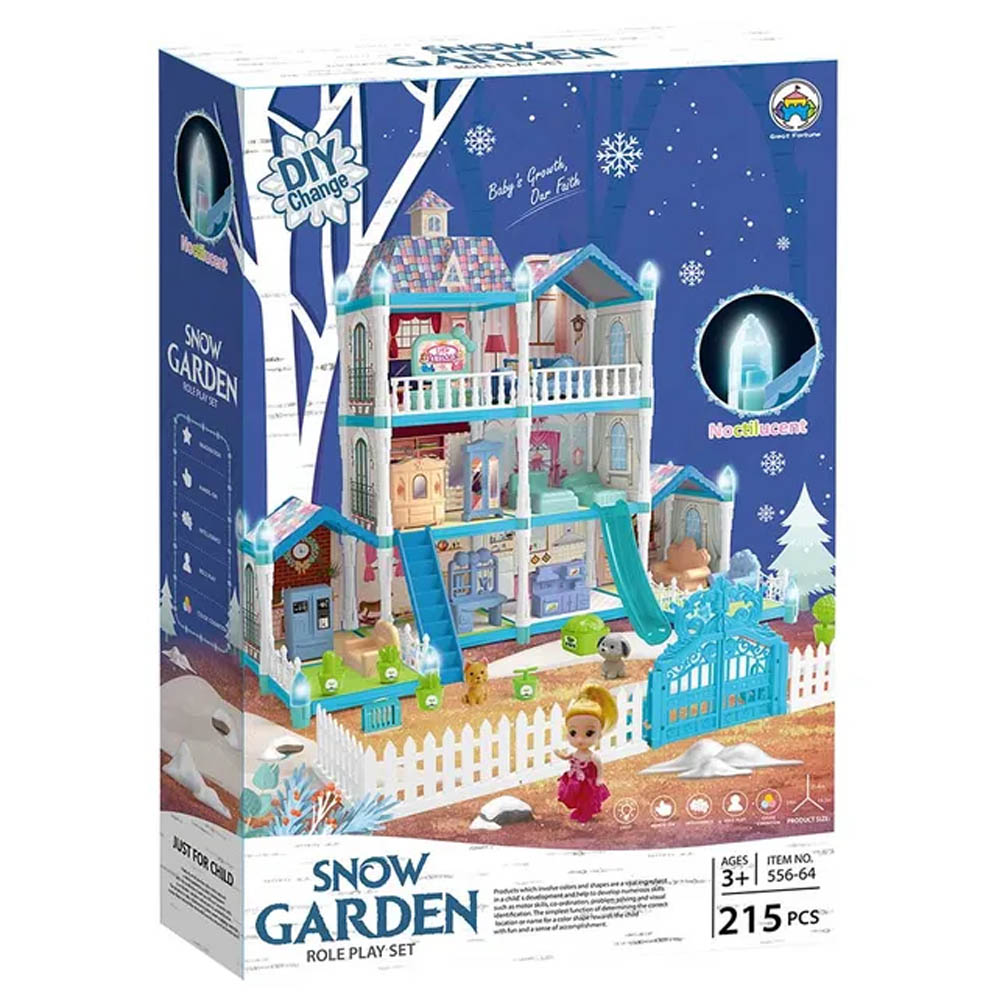 Little Learners - DIY Luminous Assembly Villa - 215pcs - Blue