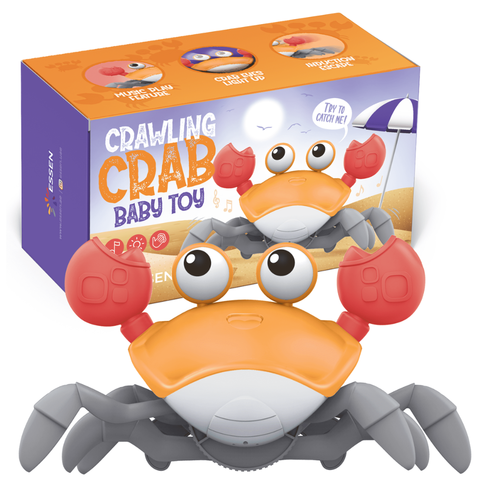 ESSEN - Baby Toddler Crawling Crab With Music & LED - Orange