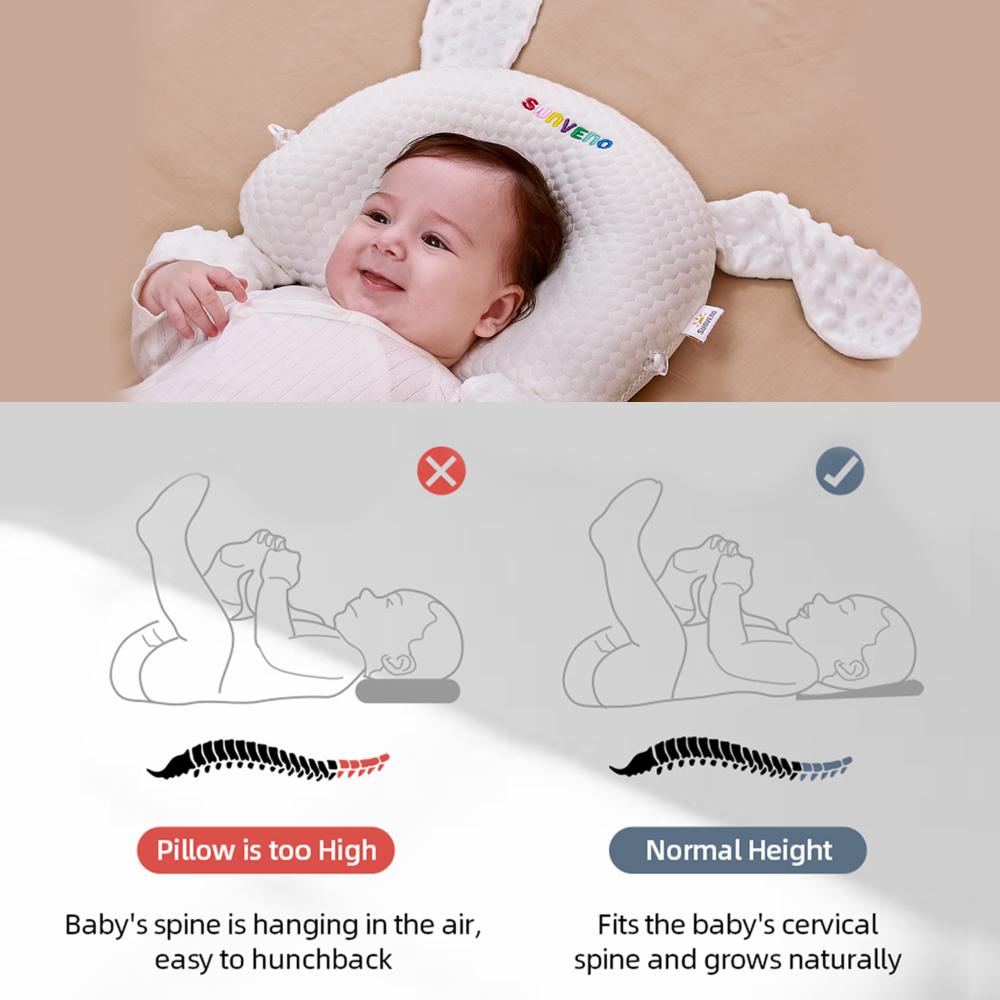 Sunveno - Infant Head Shaper Rabbit Pillow - White