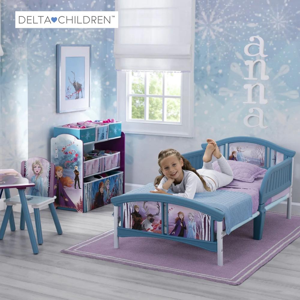 Delta Children - Frozen II Toddler Bed with Guardrails - Elsa & Anna Design