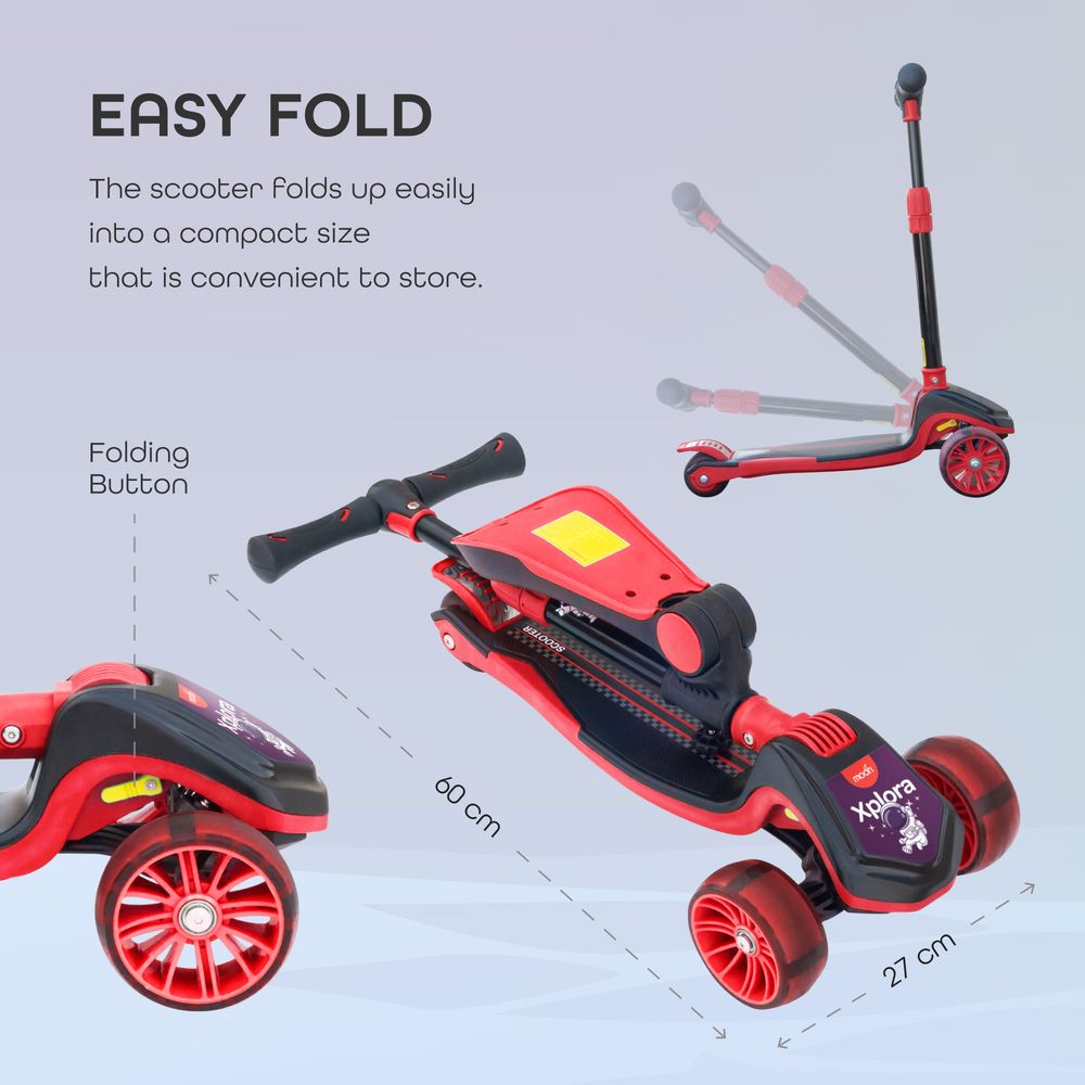 مون - سكوتر إكسبلورا + كرسي - أحمر