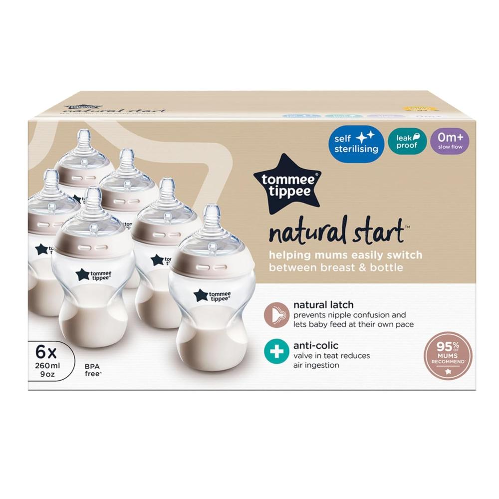 Tommee Tippee Bottles 260ml 6-Pack Self-Sterilizing