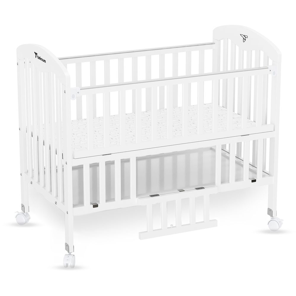 Teknum - 4-in-1 Convertible Wooden Bed With Storage - White