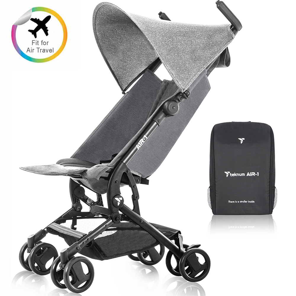 Teknum - Air 1 Travel Stroller with Carry Backpack - Grey