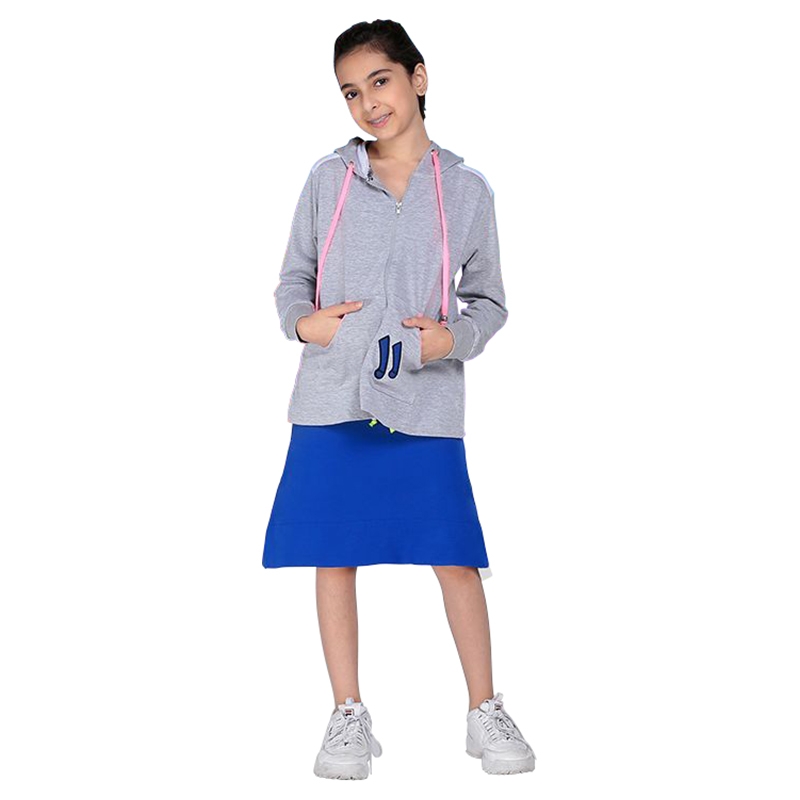 دانه هودي شبكي بسحاب أمامي رمادي