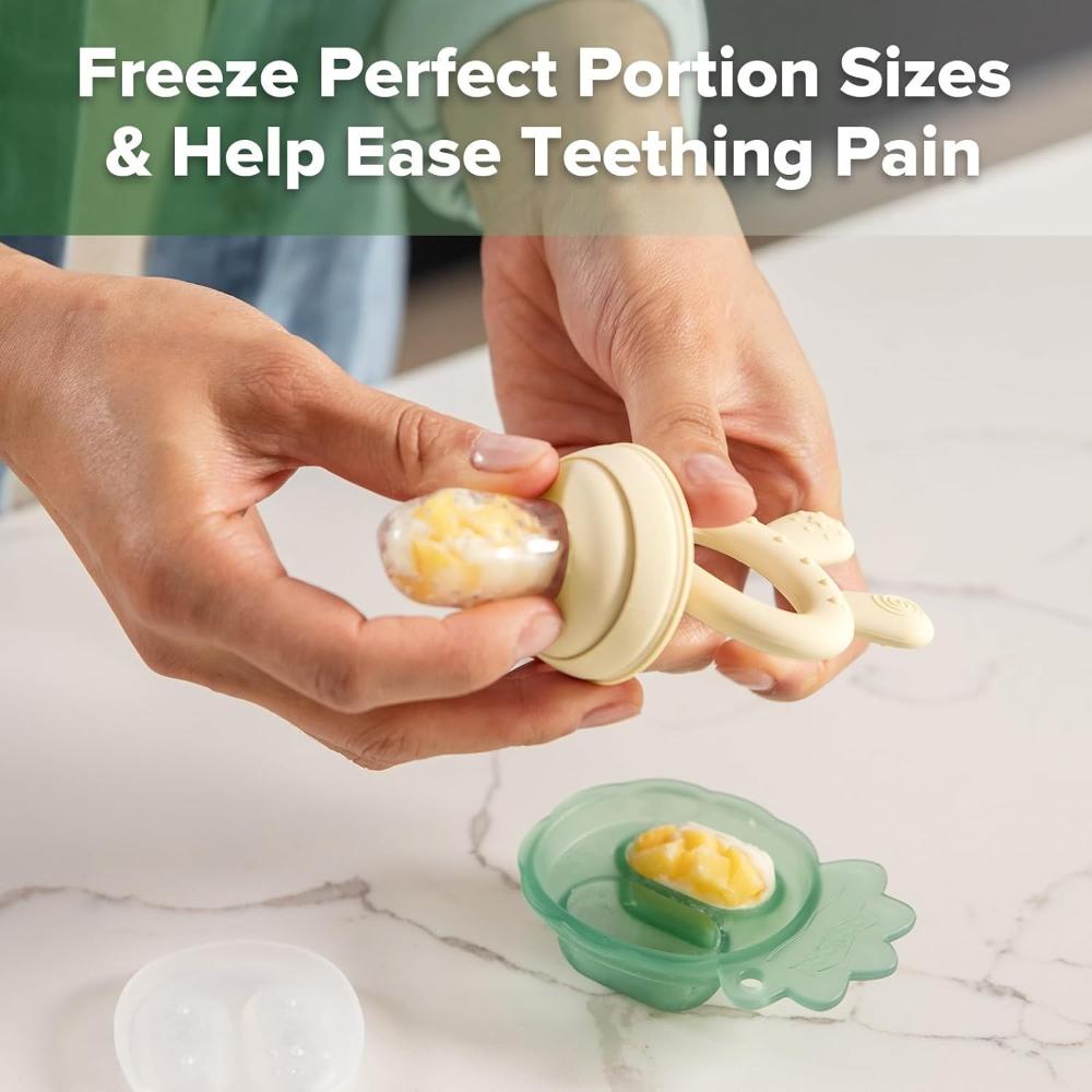 هاكا - صينية سيليكون للوجبات الخفيفة مع عضاضة طعام طازج- أناناس - شوفان