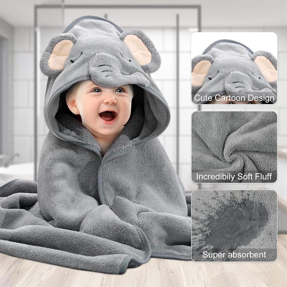 Star Babies - Microfiber Hooded Towel – Grey